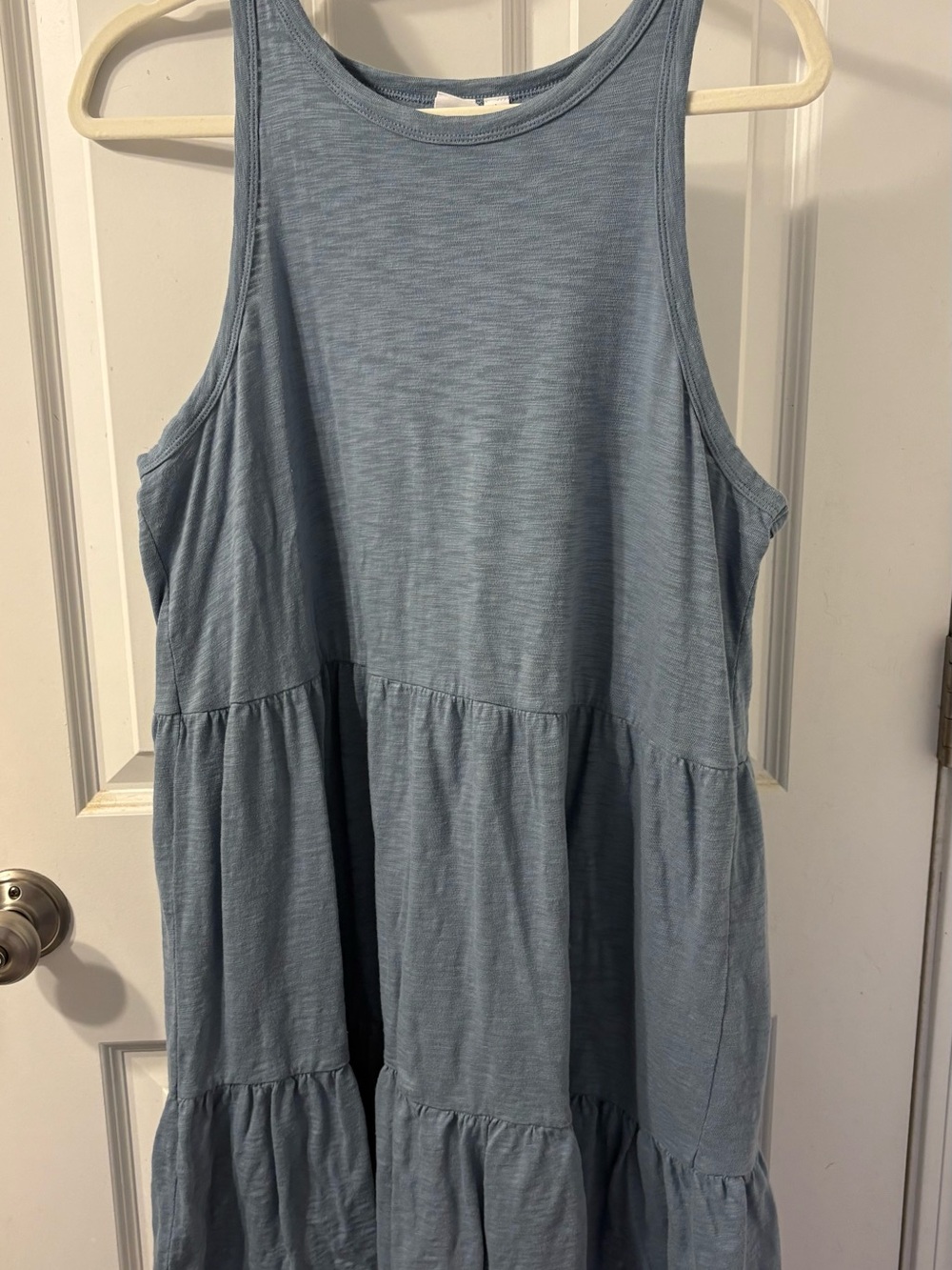 Gap light blue sleeveless tiered tank dress